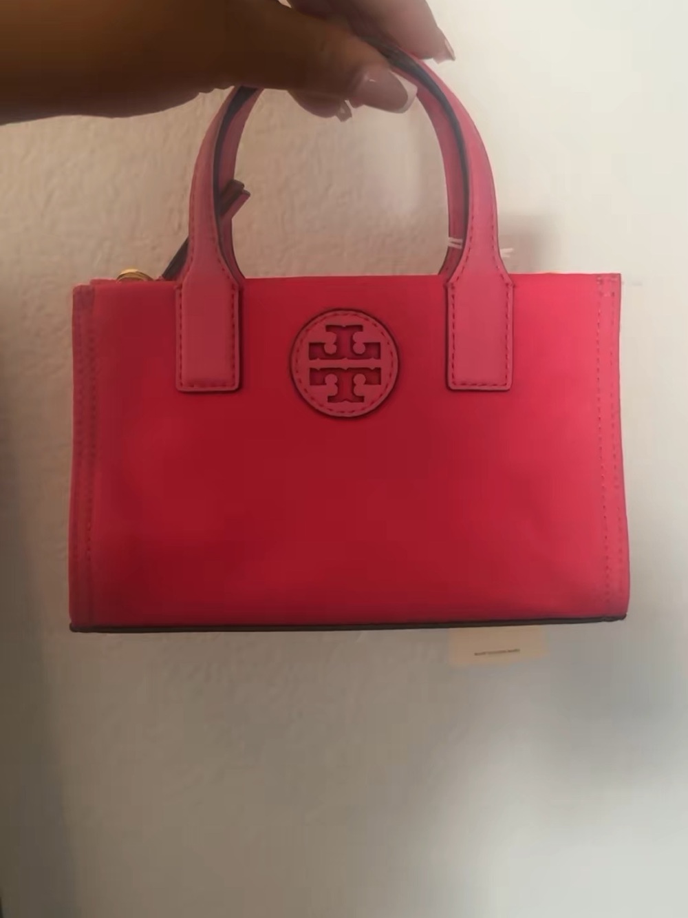 Tory Burch Hot Pink Mini Tote with Logo Medallion